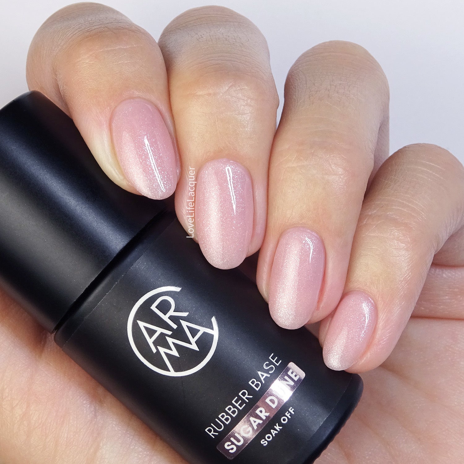 Rubber Base Sugar Dune Pink with Silver Shimmer