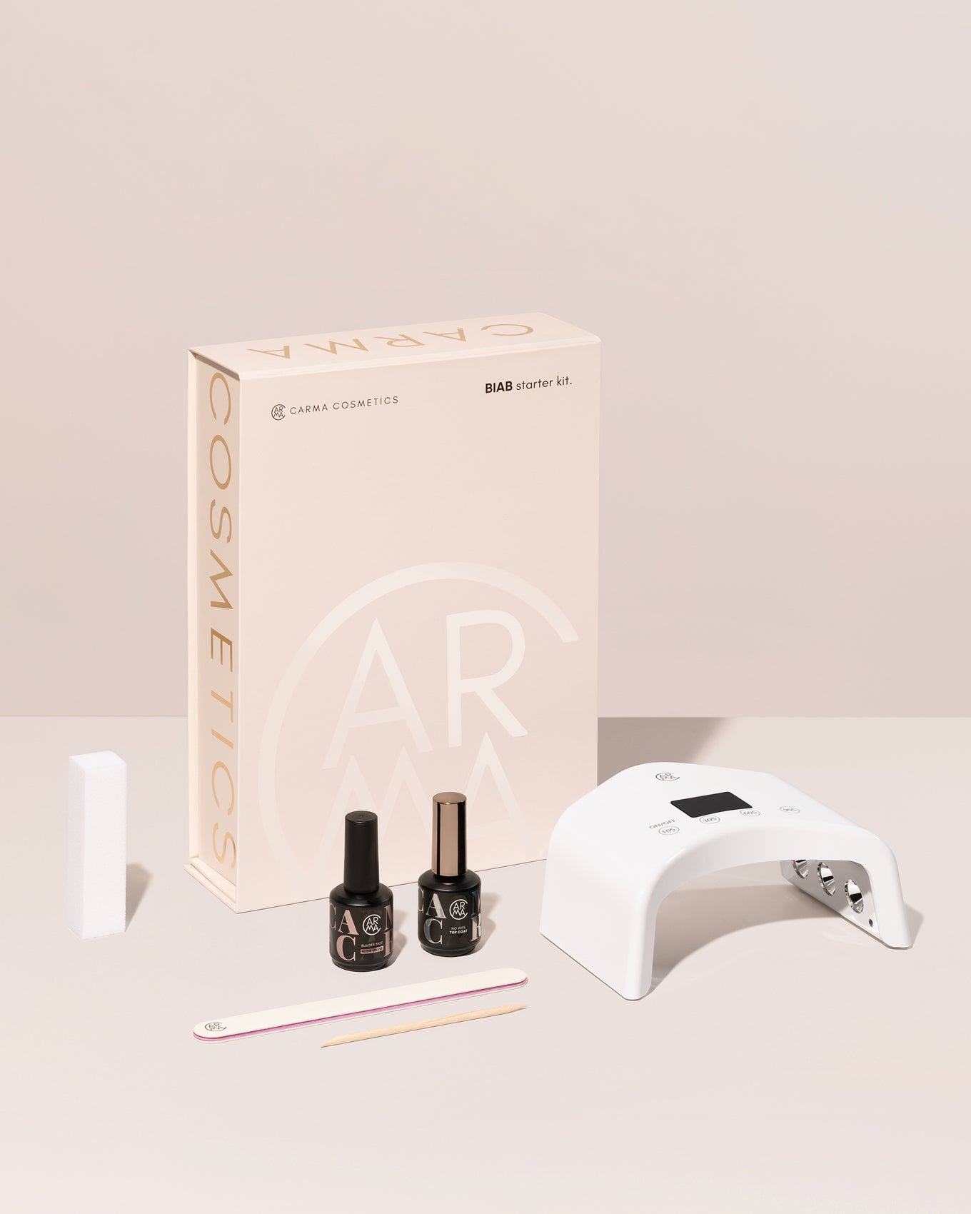 Duo Kit Nudie Velvet BIAB Starter Kit met witte CARMA HALO LED lamp