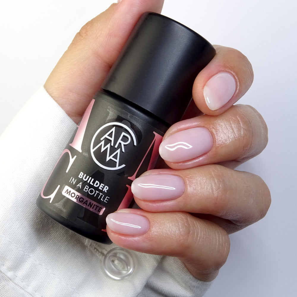 Morganite Builder Base BIAB met zachte sheer roze nude finish