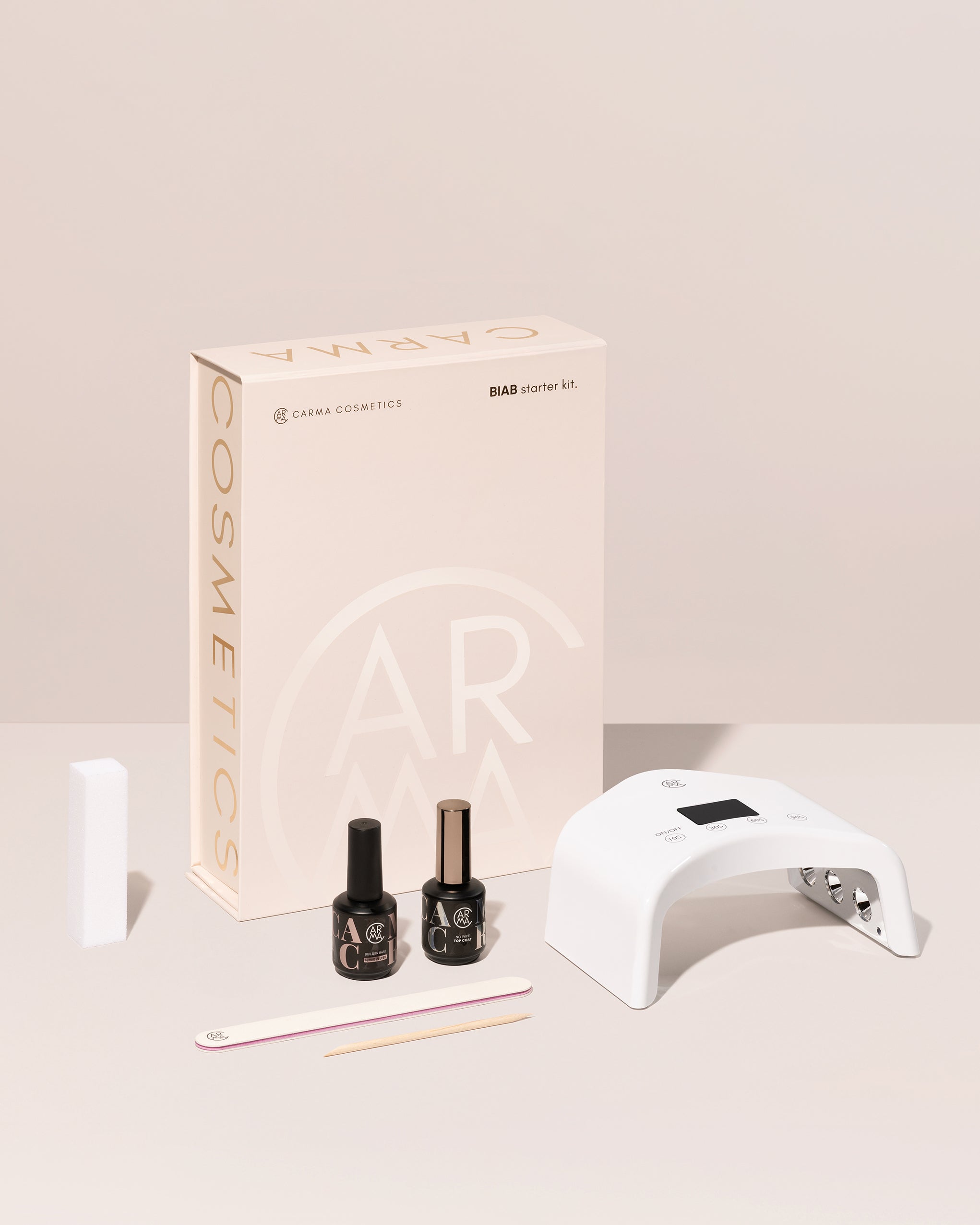 Duo Kit Nudie Velvet BIAB Starter Kit met witte CARMA HALO LED lamp