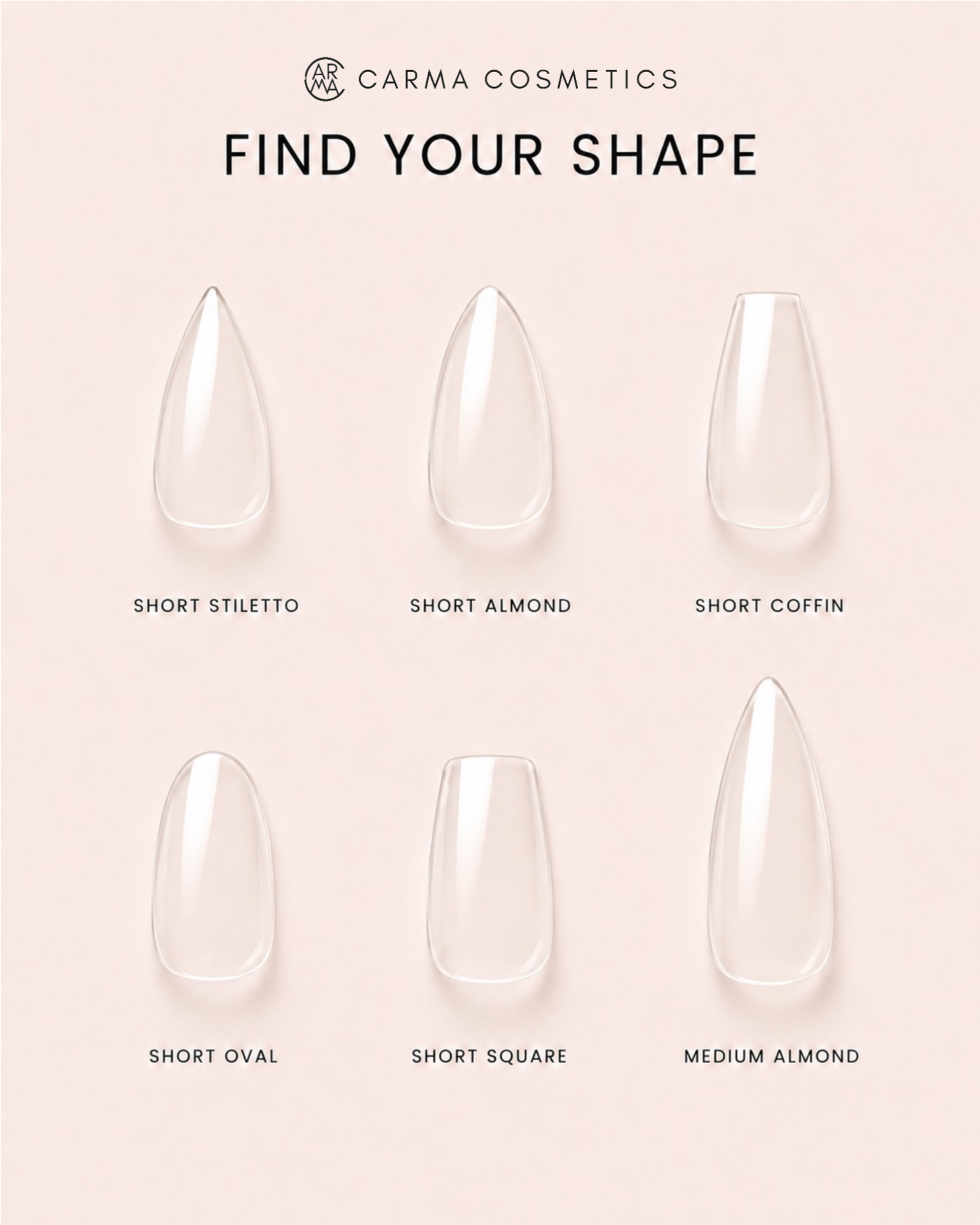 CARMA Soft Gel Tips Short Almond